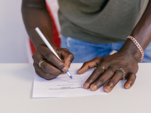 A man casting his vote